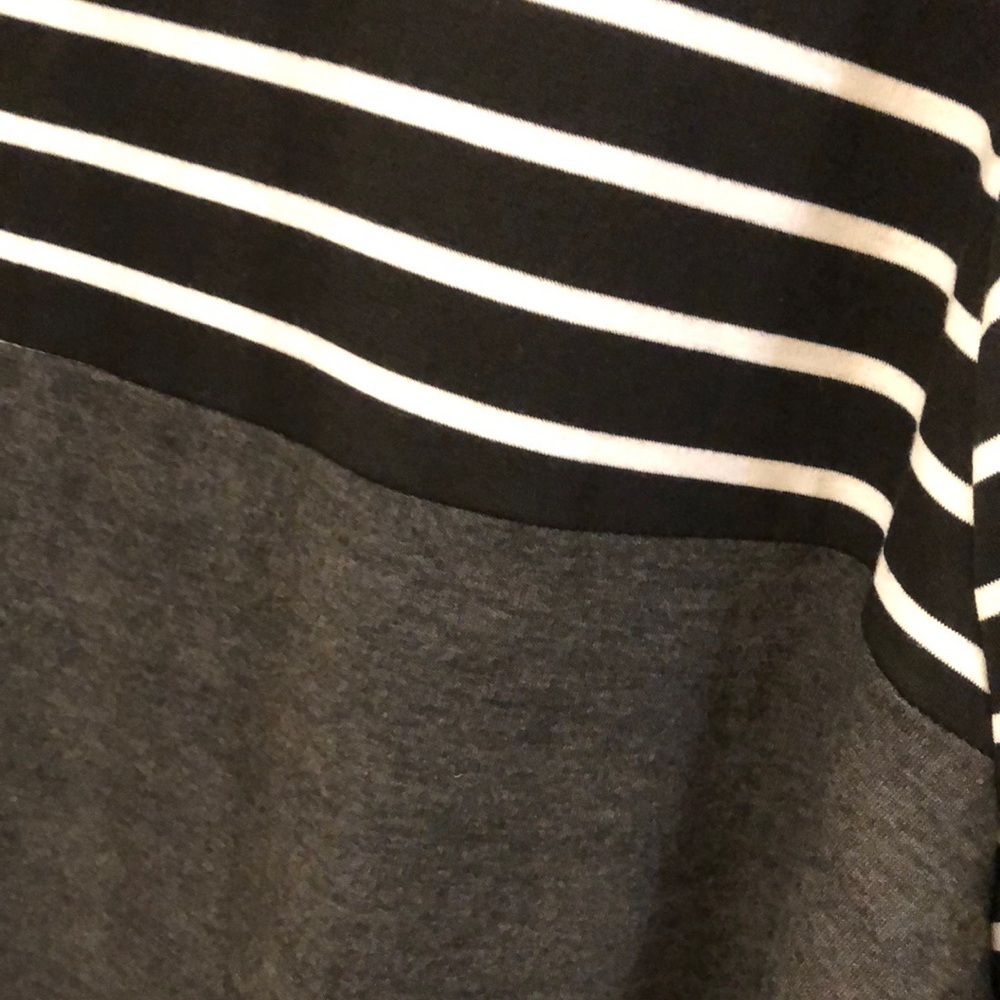 Bloom Chic Mock Neck Striped Patchwork Drawstring Sweatshirt 18-20 NWT - Picture 4 of 8